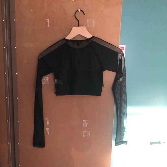 Long sleeve bar code crop top - Picture 2 of 2